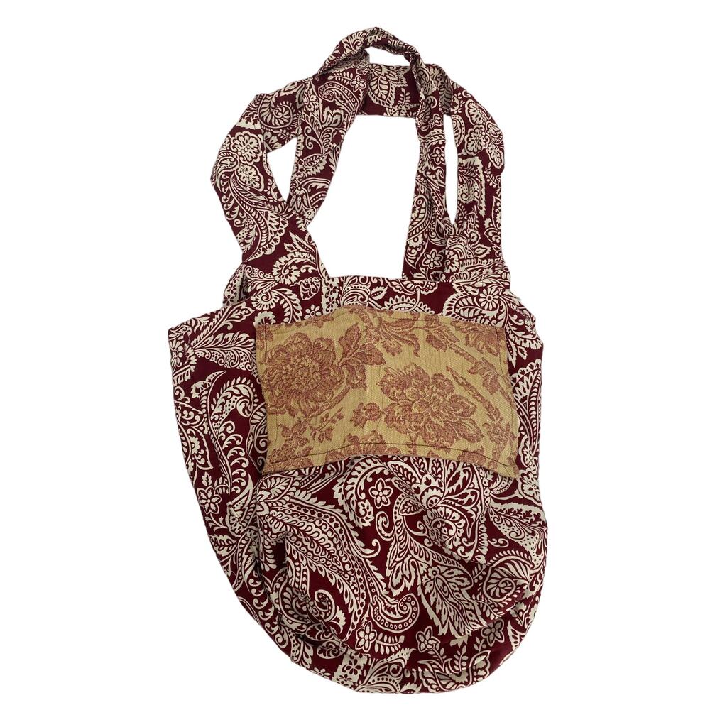 Large Handmade Women's patch Boho Bag Side Bag Shoulder Crossbody Tote Red